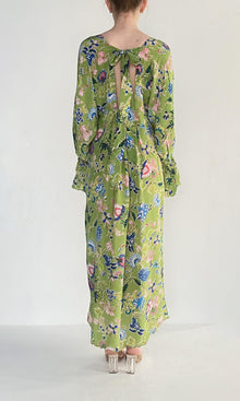 Womens | Rhea Viscose Crepe Kaftan | Green Multi