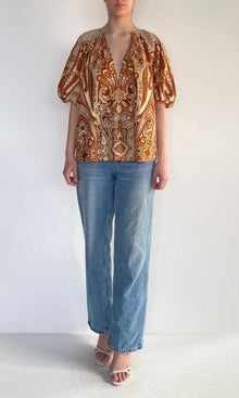 Womens | Rida Cotton Poplin Raglan Sleeve Top | Multi