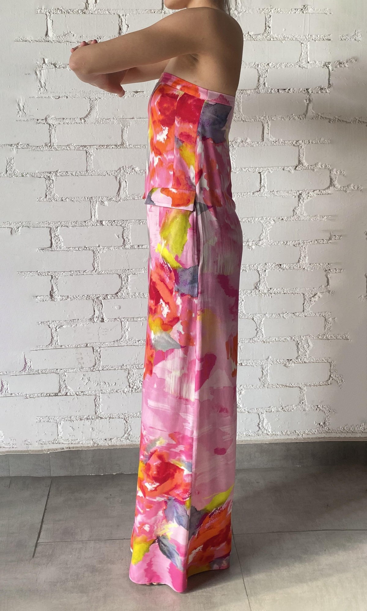 Womens | Rosa Viscose Satin Twill Jumpsuit | Pink Floral