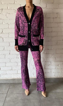 Womens | Ruha Polyester Woolen Knit Flared Pants | Purple