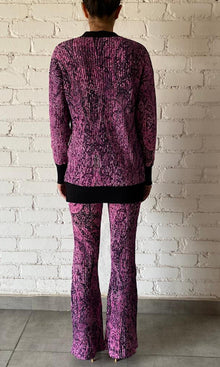 Womens | Ruha Polyester Woolen Knit Flared Pants | Purple