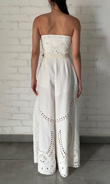 Womens | Runa Linen Cotton Jumpsuit With Buckle Belt | Off White