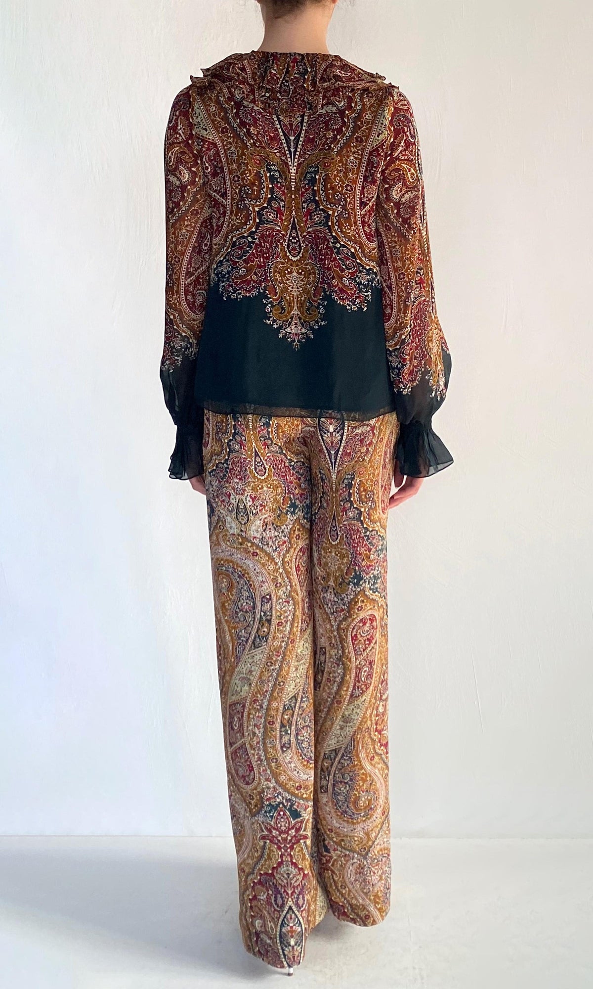 Womens | Ruza Viscose Flat Chiffon Top | Green Multi