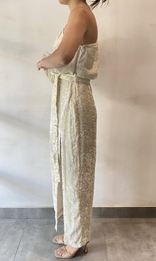 Hemant And Nandita | SL Velvet Brasso Long Dress | White