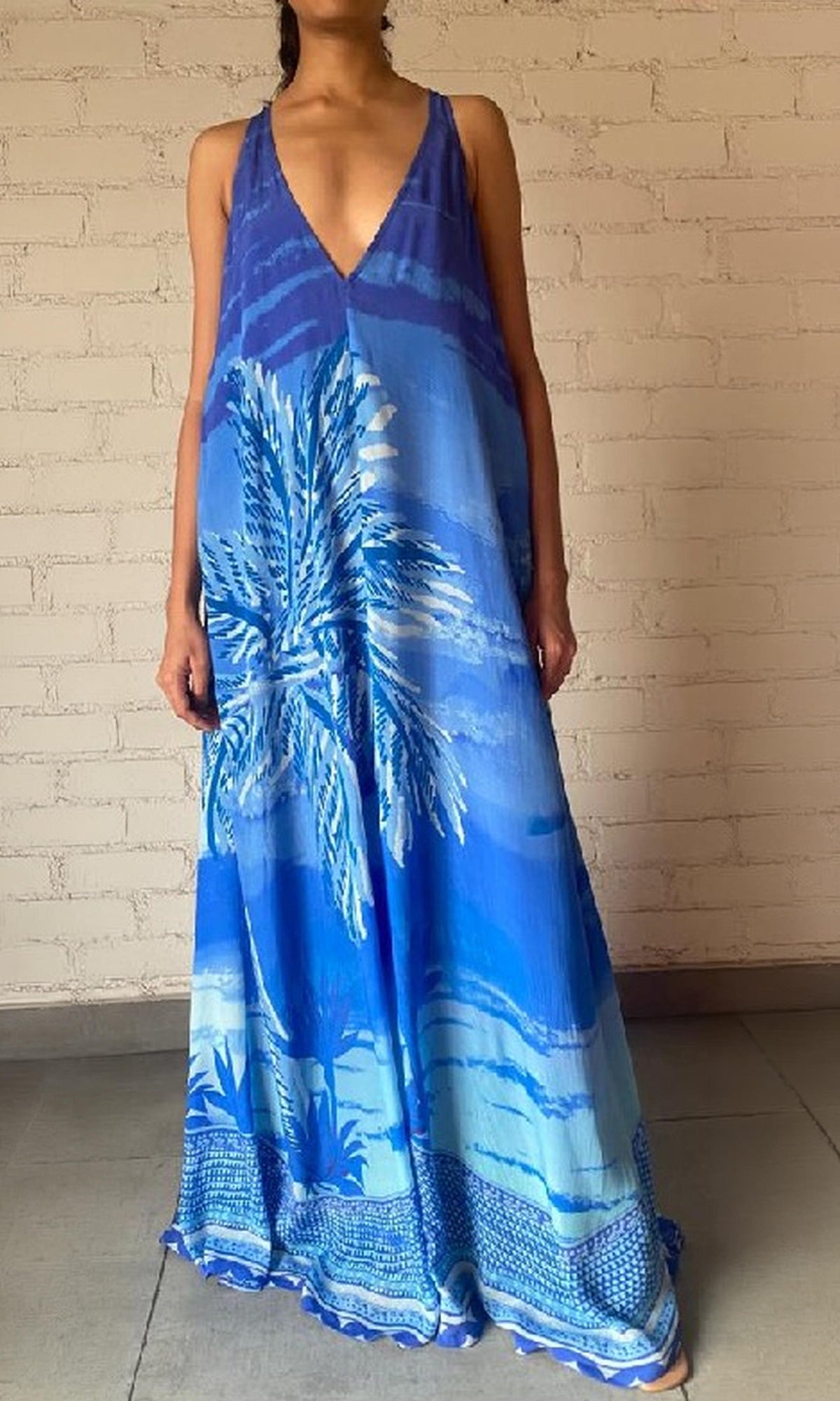 Womens | Soma Bemberg Cupro Crepe Long Dress | Blue