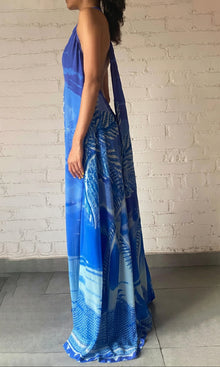 Womens | Soma Bemberg Cupro Crepe Long Dress | Blue