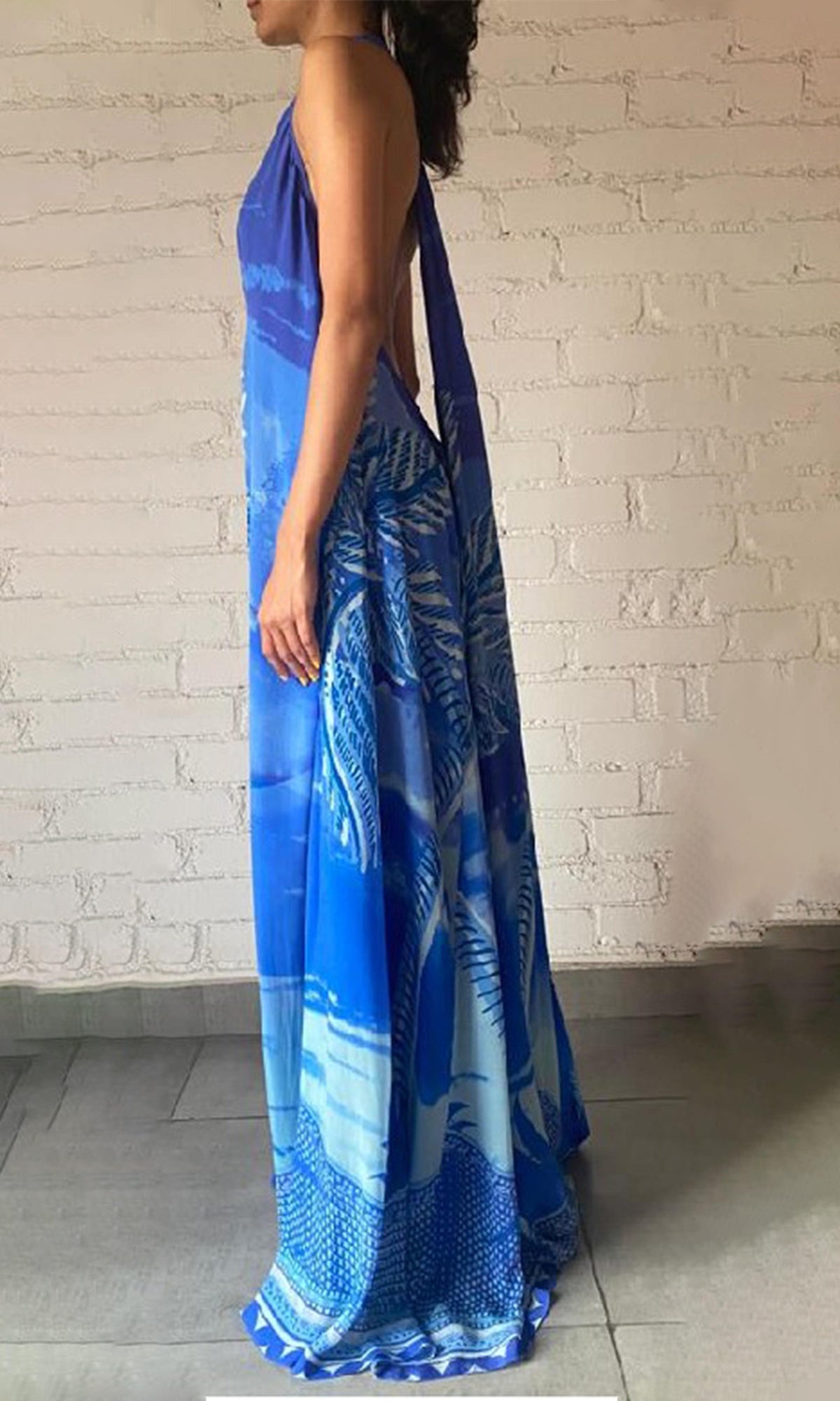 Womens | Soma Bemberg Cupro Crepe Long Dress | Blue