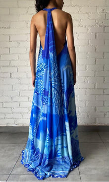 Womens | Soma Bemberg Cupro Crepe Long Dress | Blue