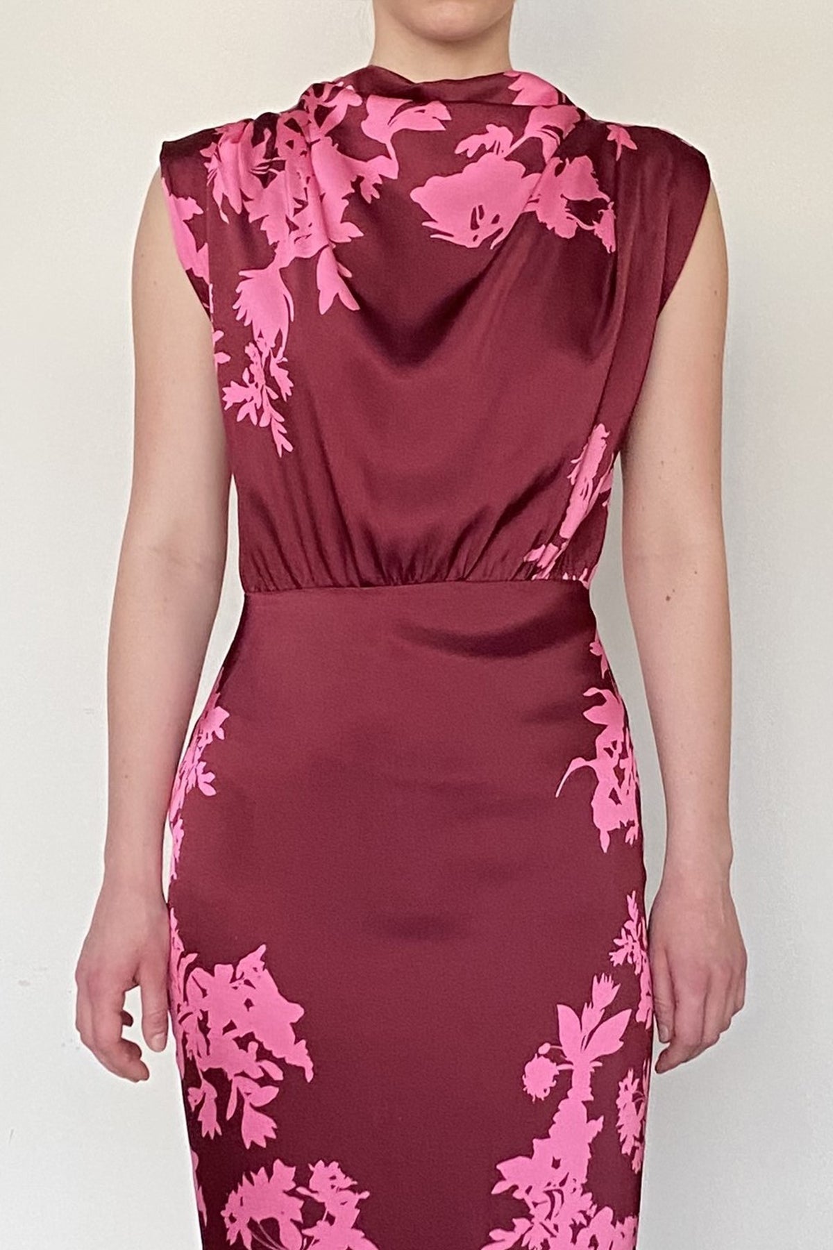 Midi Dress | Black/Magenta