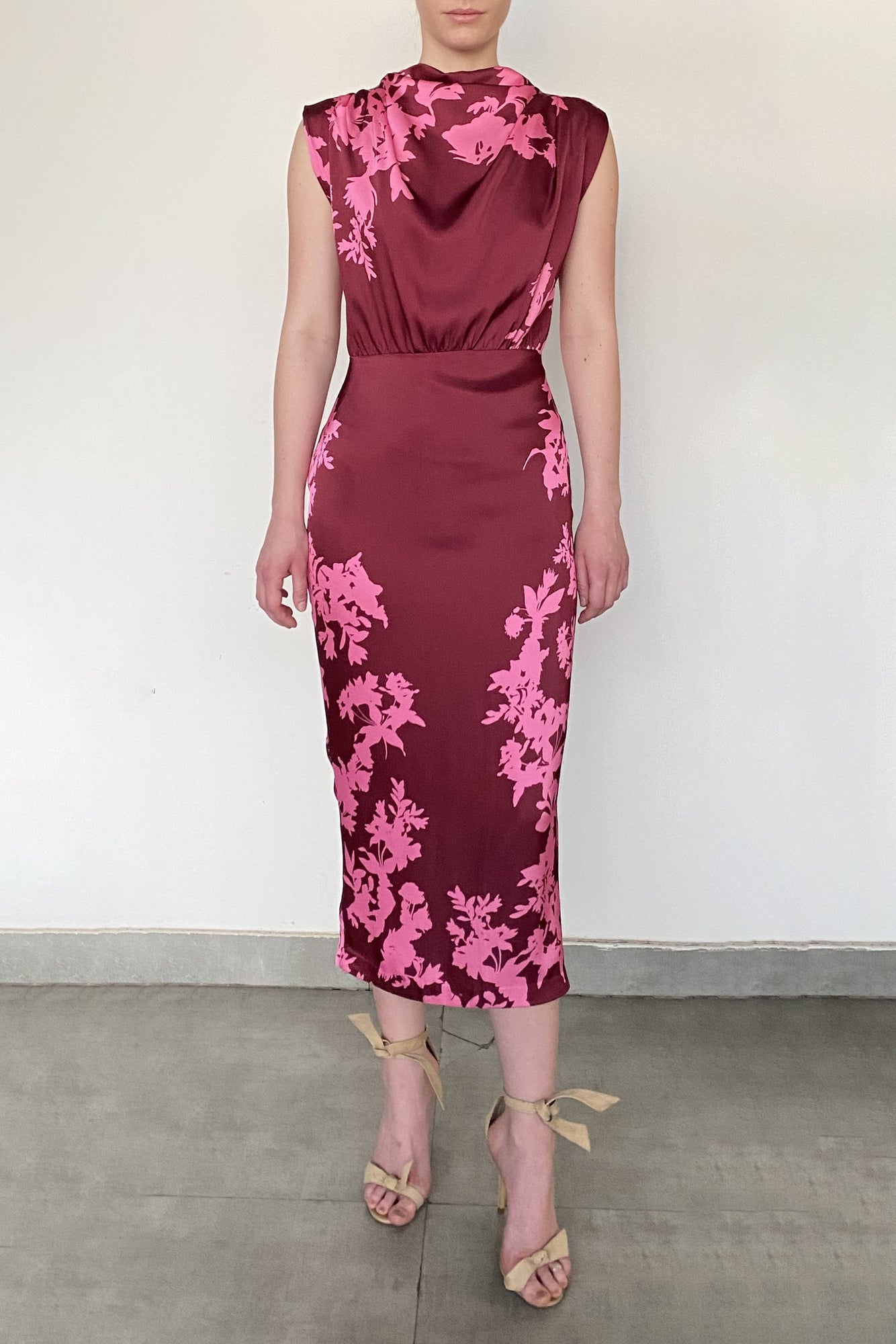 Midi Dress | Black/Magenta