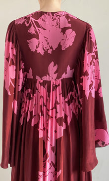 Womens | Tehr Viscose Crepe Maxi Kaftan | Black Magenta