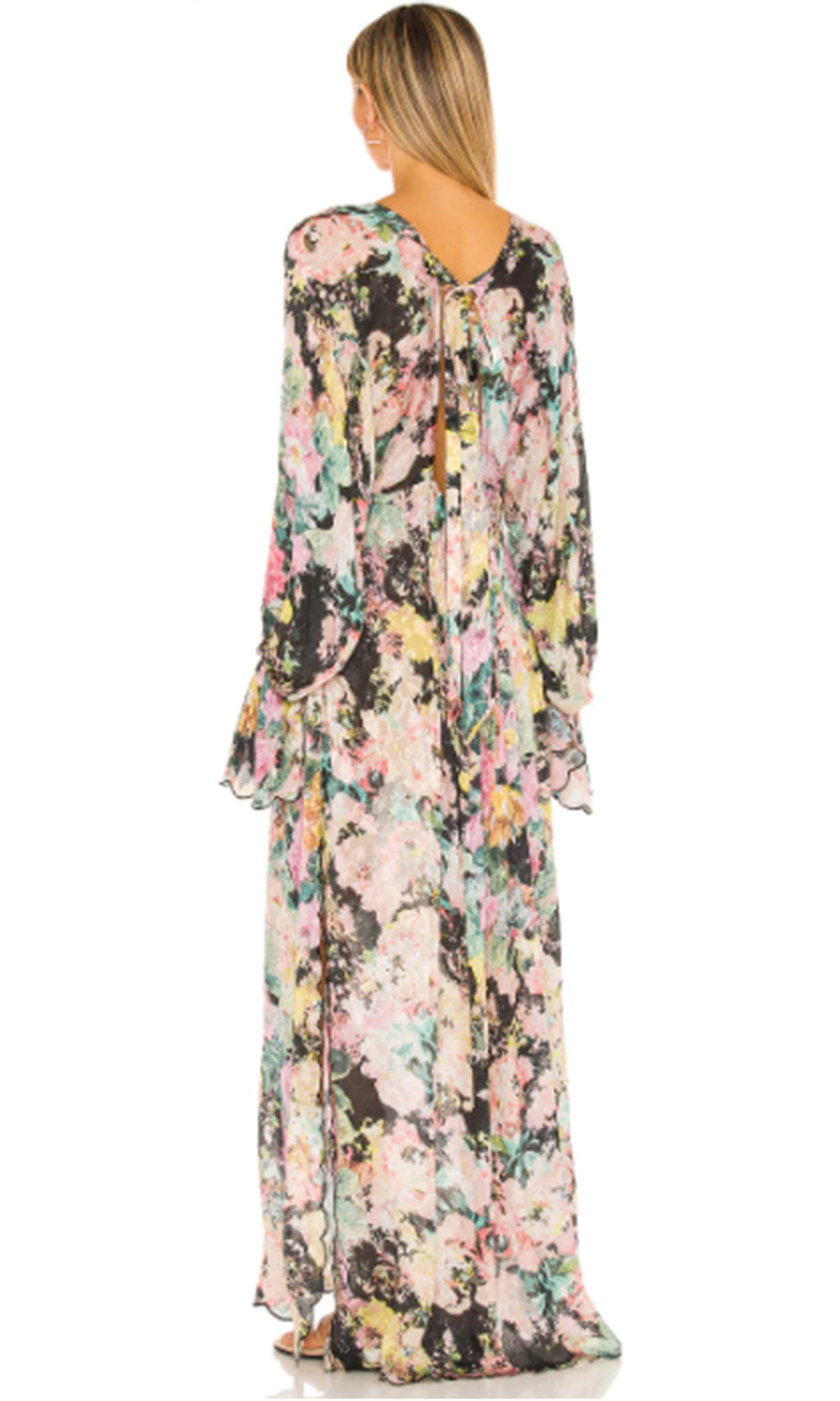 Womens | Teien Viscose Self Crepe Kaftan | Black