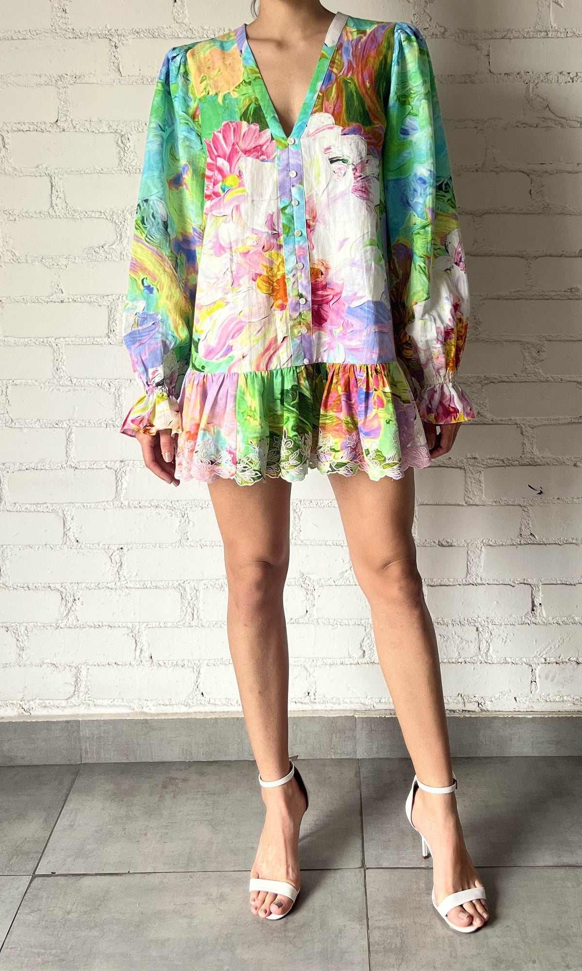Womens | Tiva Linen Cotton Short Dress | Multi