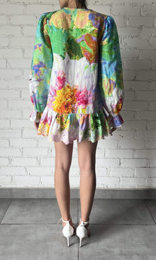 Womens | Tiva Linen Cotton Short Dress | Multi