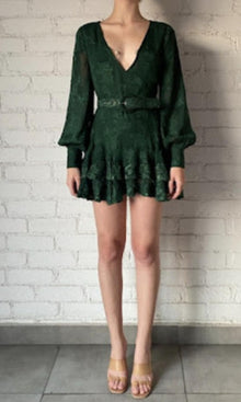 Womens | Tiya Viscose Georgette Short Dress | Green