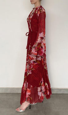 Womens | Tuhi Chiffon Long Dress | Red
