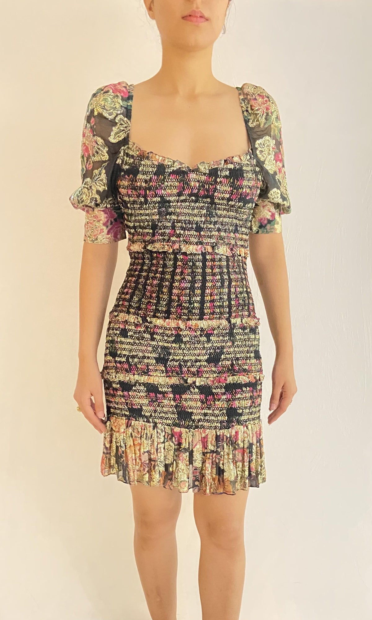 Womens | Vim Viscose Short Dress | Black Multi