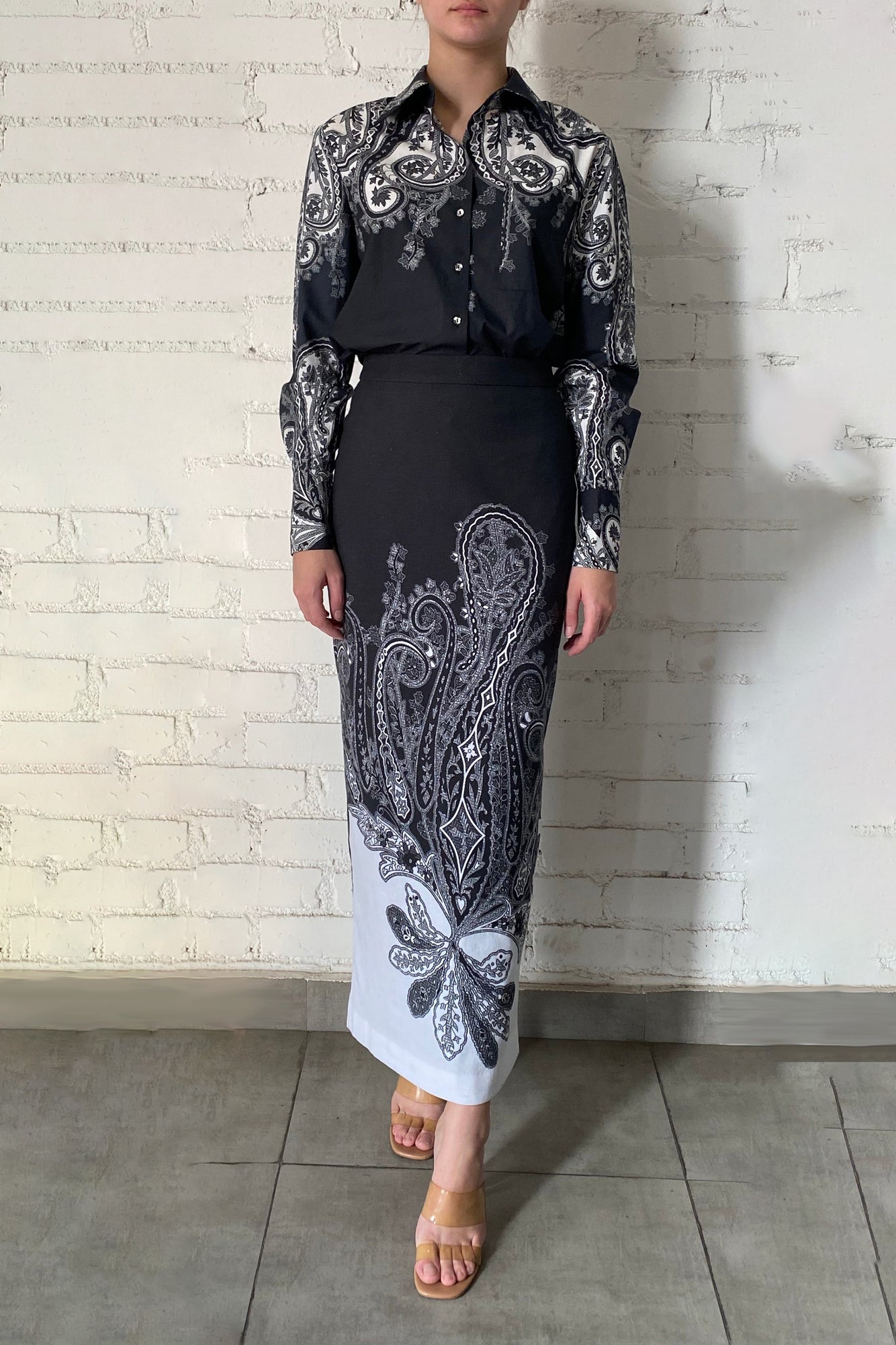 Long Skirt | Black/White