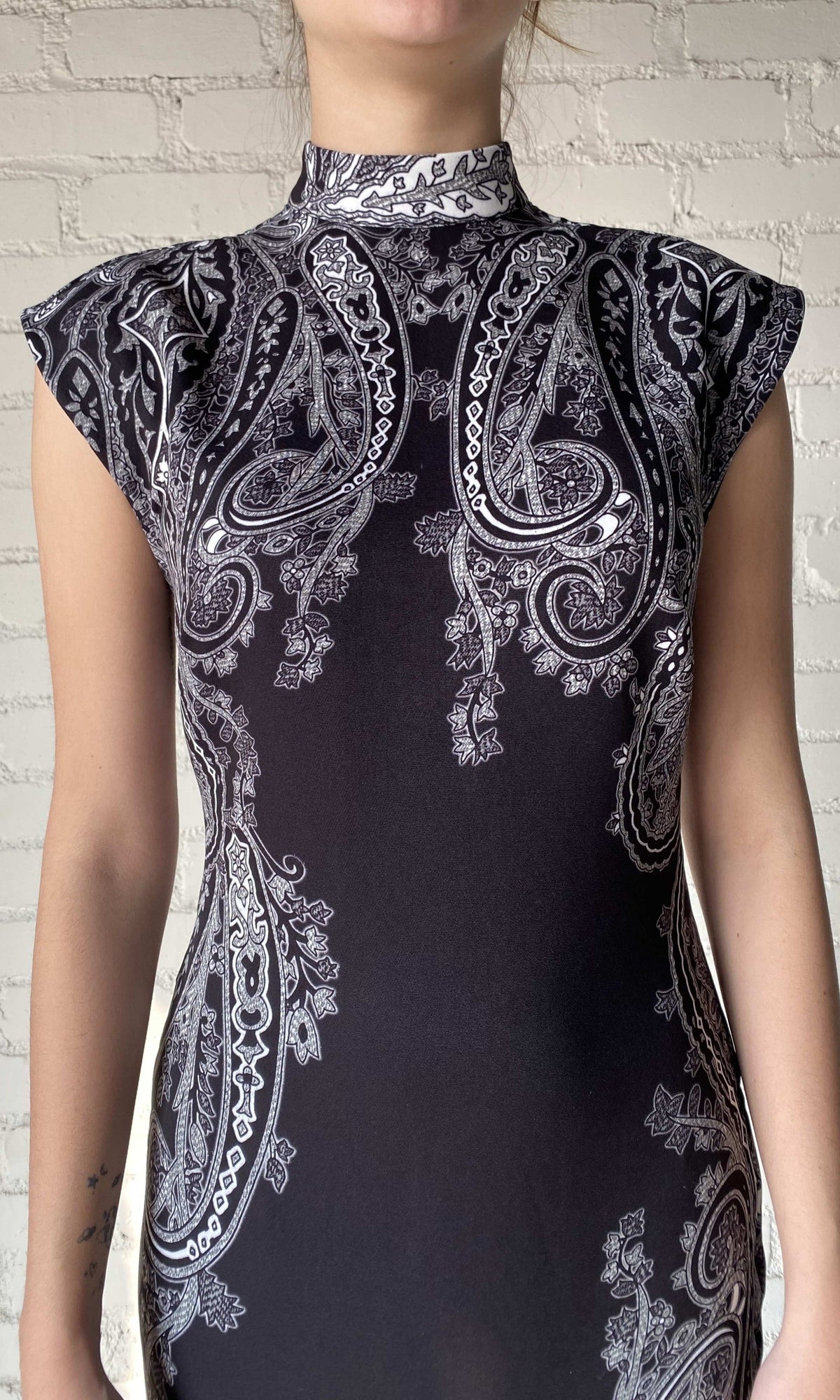 Womens | Viri Heavy Crepe Long Dress | Black White