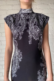 Viri Mock Neck Sleeveless Long Dress - FA24 | Black/White