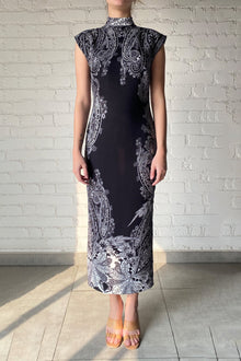 Viri Mock Neck Sleeveless Long Dress - FA24 | Black/White