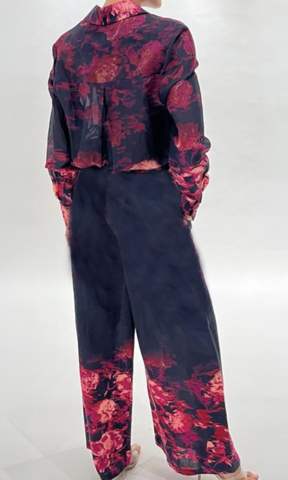 Womens | Zina Linen Cotton Pants | Black/Red