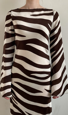Womens | Zuba Viscose Satin Long Dress | Black White