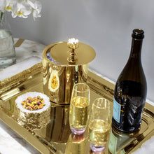 Hospitality Tray | 24K Gold-Stainless Steel | Crystal