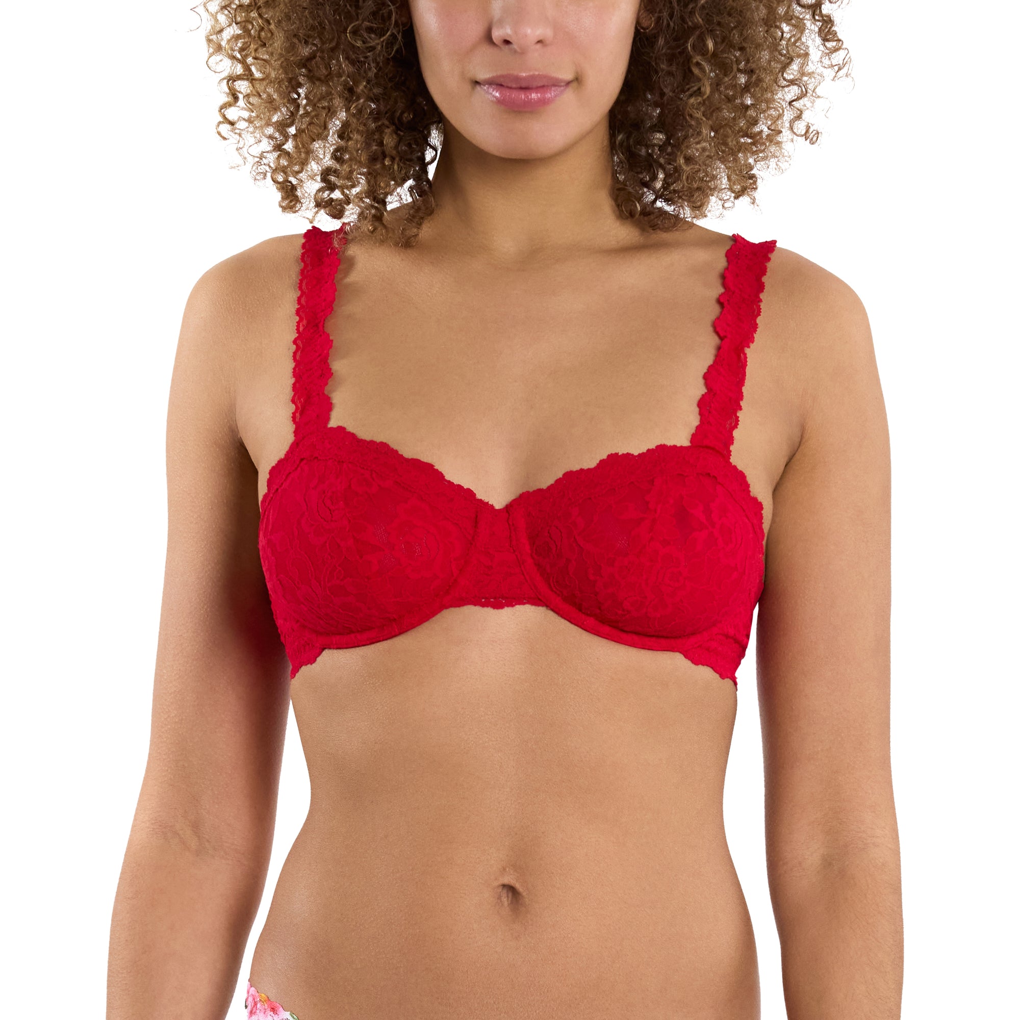 Signature Lace Balconette Bra | Red