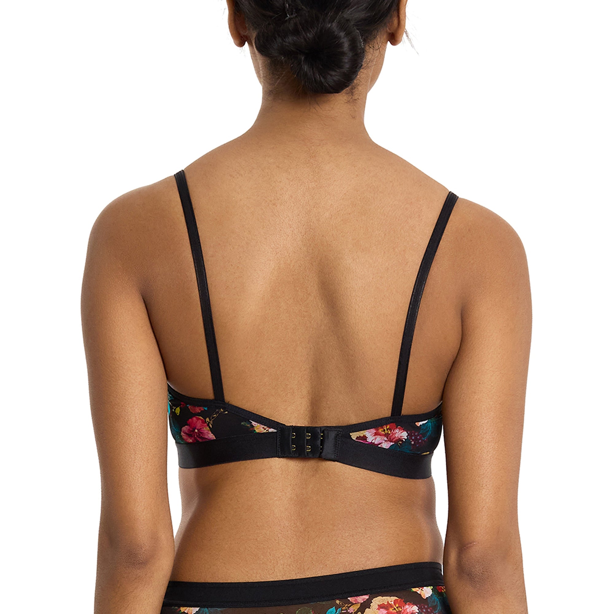 Mesh Triangle Bralette | Botanic Romantic (Black)