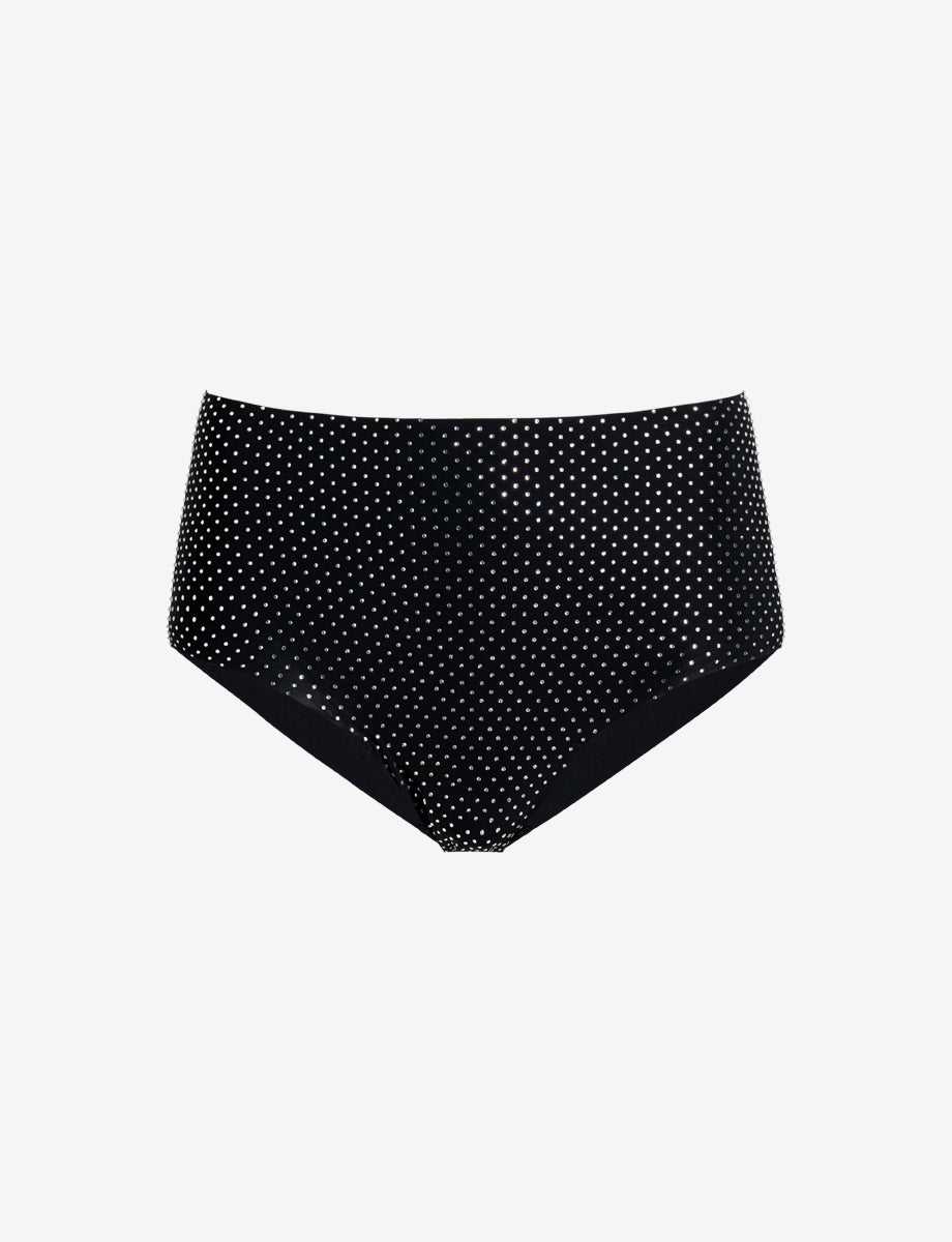 Party Starter High Rise Bikini::Crystal Black::Main