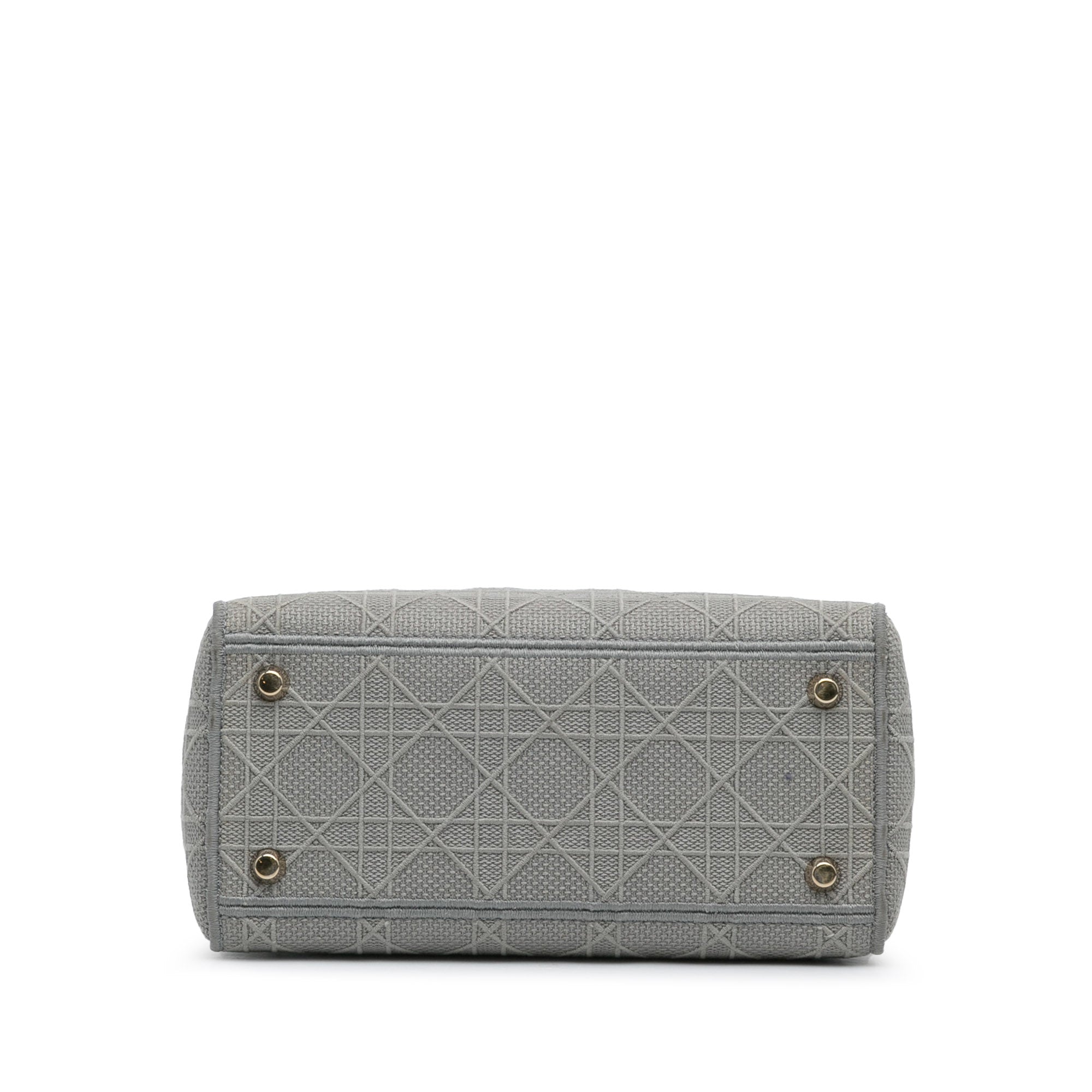 Dior | Pre-Owned Medium Canvas Cannage Lady D Lite - IV | Gray/Light Gray