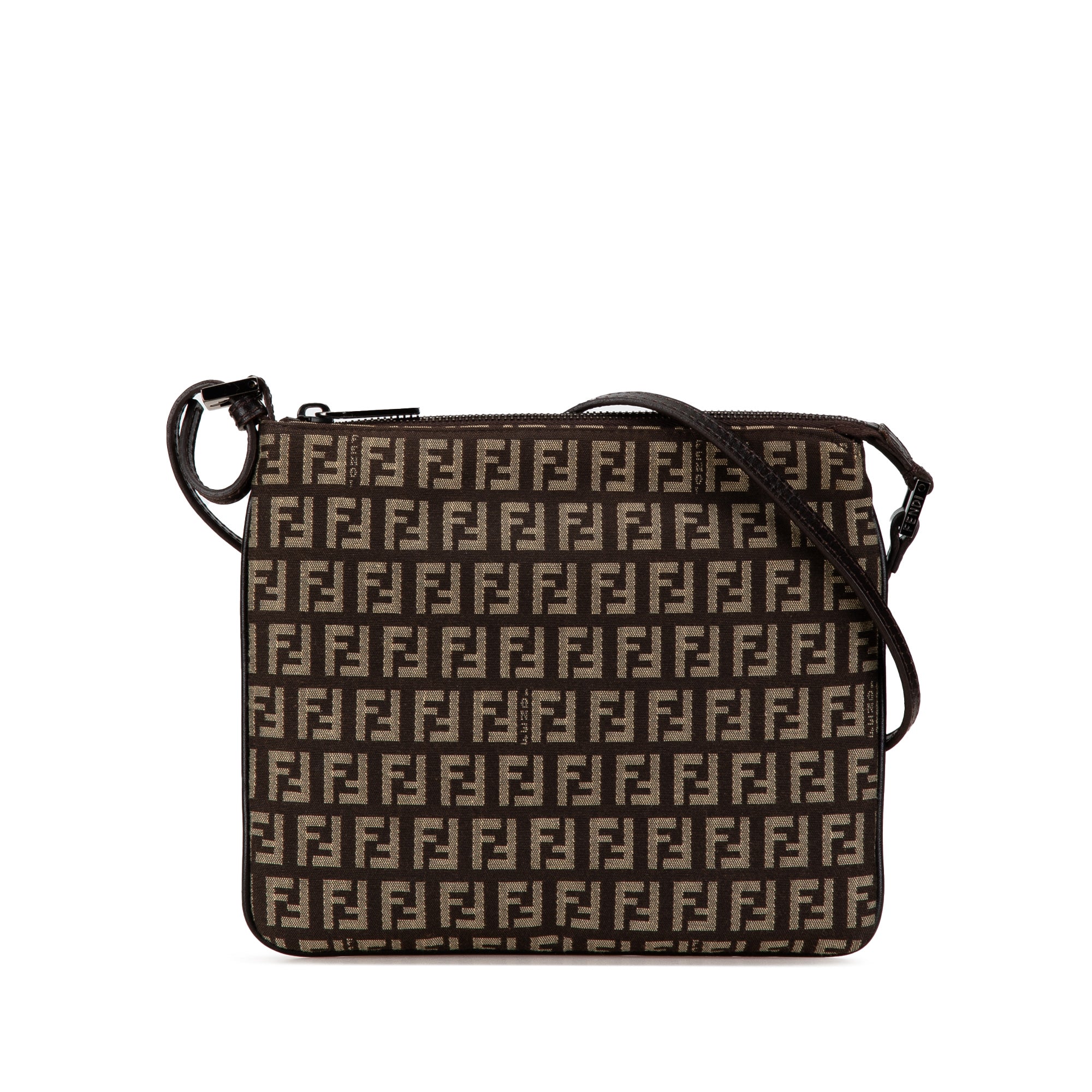 Fendi | Pre-Owned Zucchino Canvas Crossbody | Brown