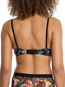 Lined Mesh Plunge Bra | Botanic Romantic (Black)