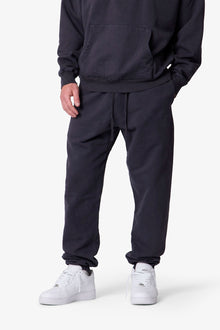 Heavy Basic Sweatpants | Washed Black