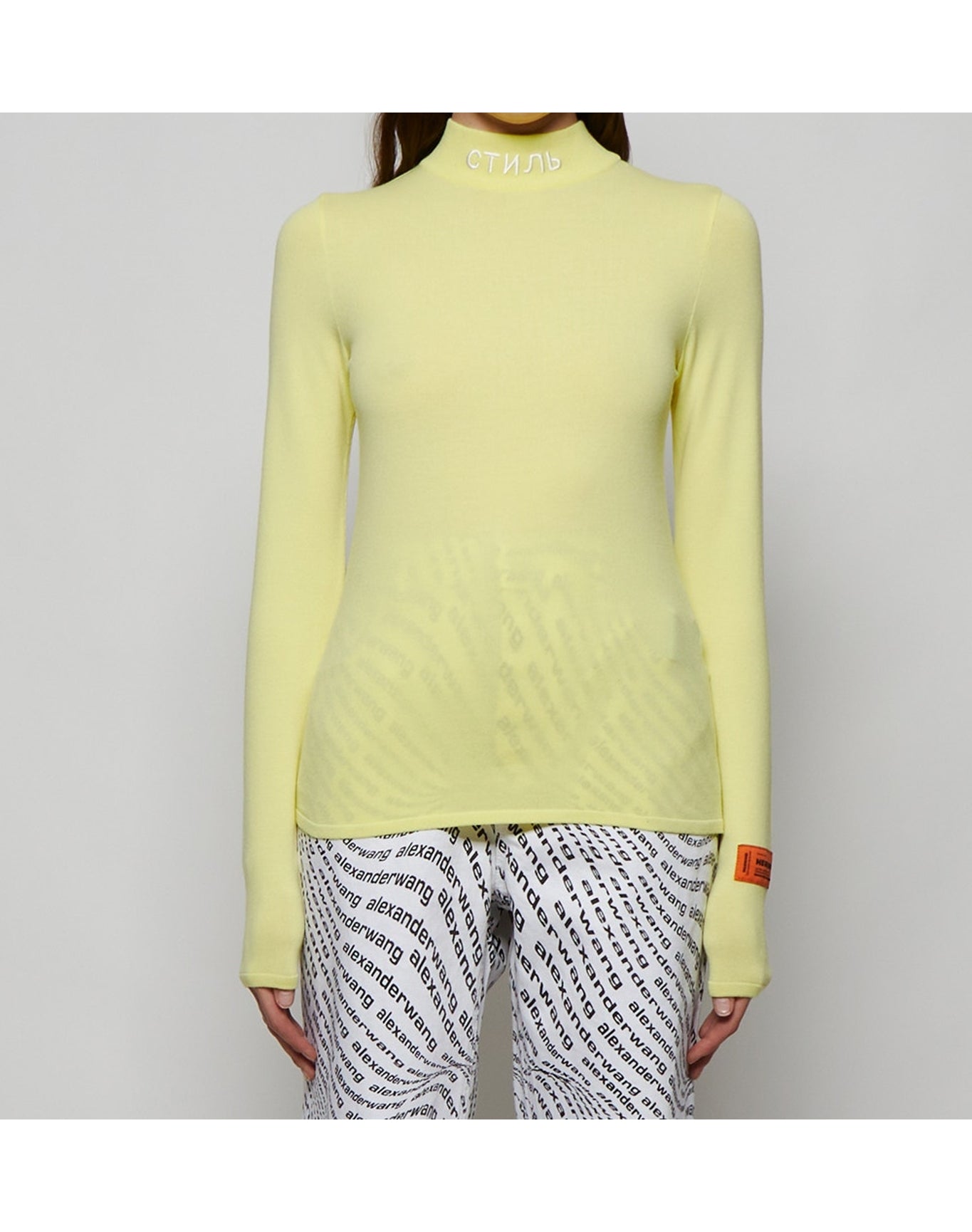 Heron Preston | Women | Ctnmb Mockneck Top | Lemon Yellow