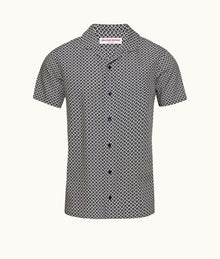 Hibbert Geo Print Classic Fit Capri Collar Shirt | Night Iris/White Sand