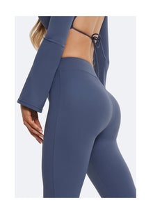 High-Waisted Flared Leggings | Iris Blue