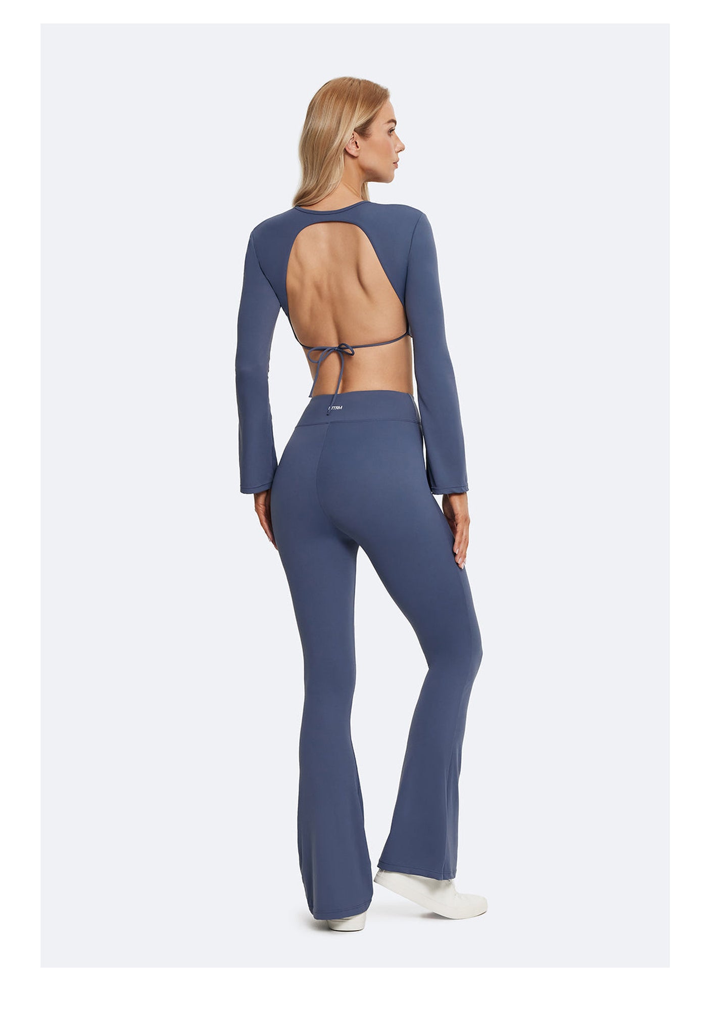 High-Waisted Flared Leggings | Iris Blue