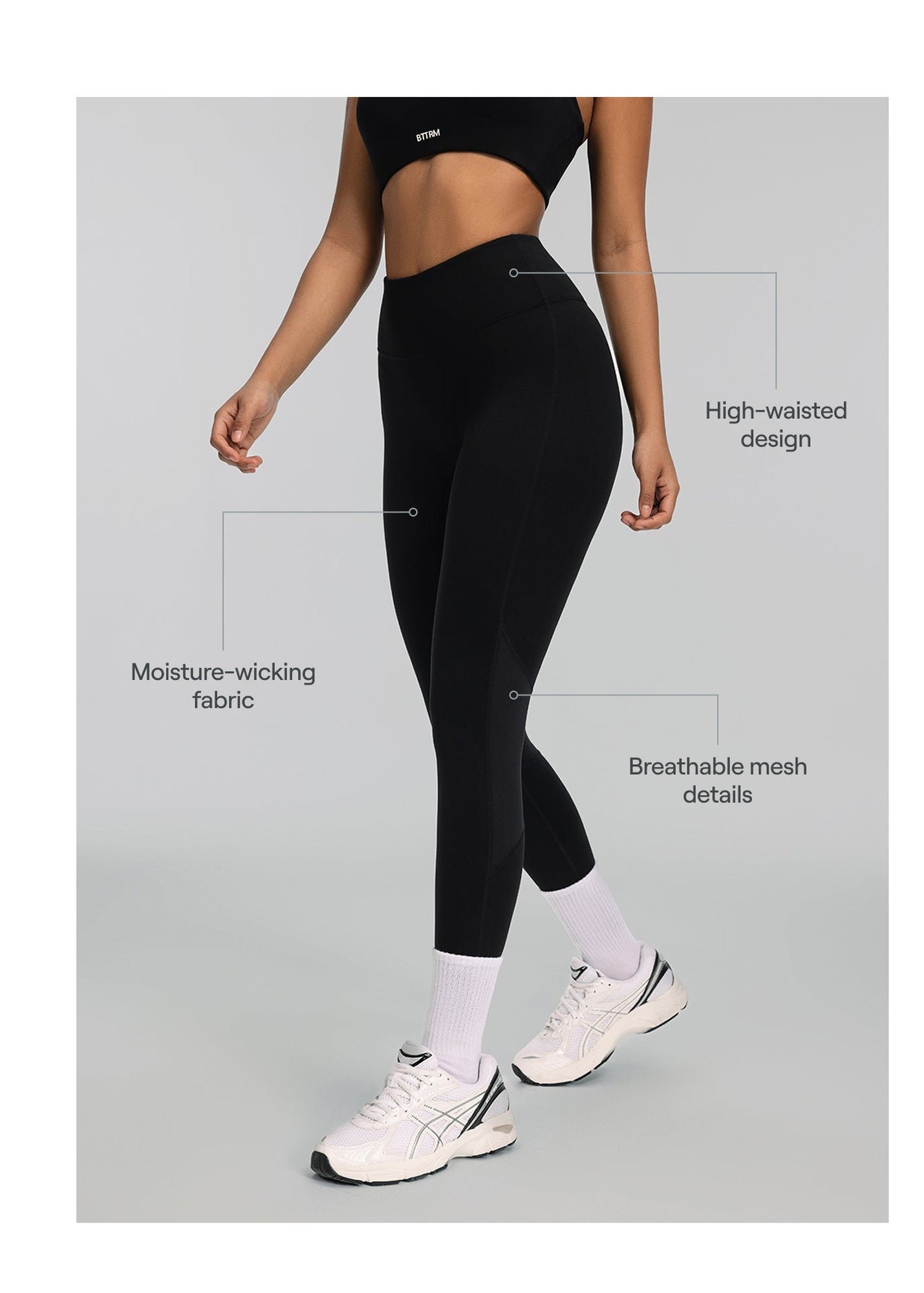 High-Waisted Impact Mesh Leggings | Black