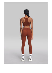 High-Waisted Impact Mesh Leggings | Rust Brown