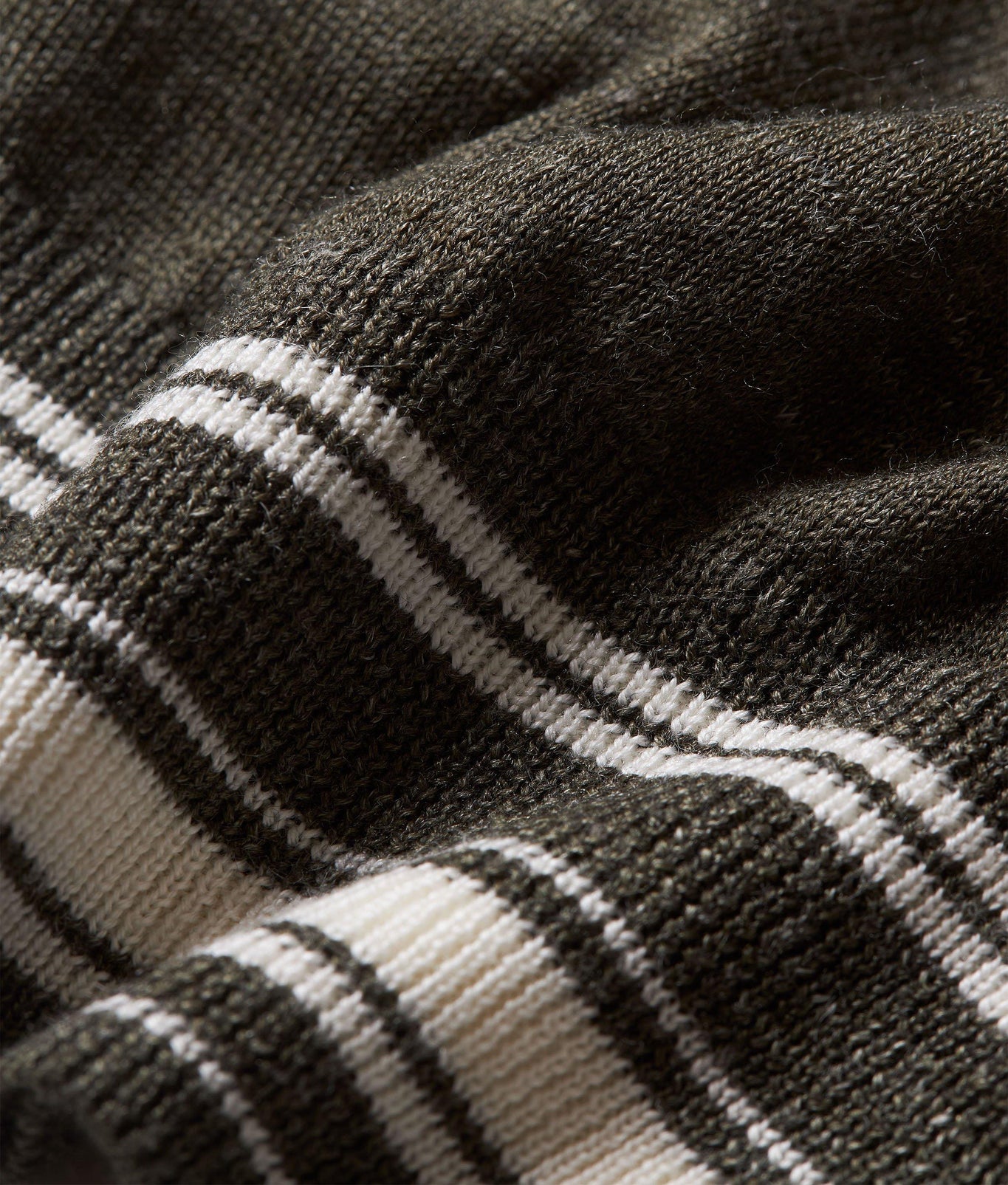Horton Tipping Multi-Stripe Tipping Merino-Silk Polo Shirt Knitted | Smoked Tea/White Sand