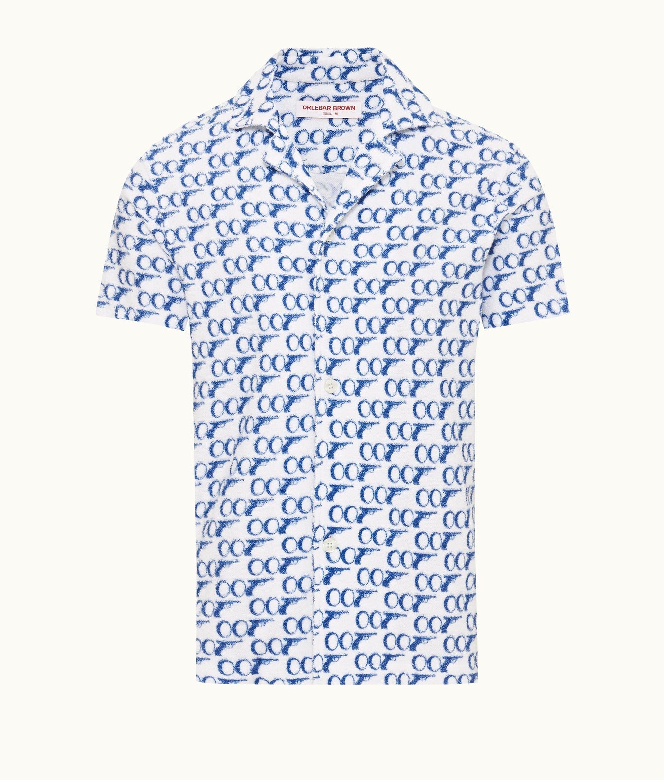 Howell Relaxed Fit Capri Collar Cotton Towelling Shirt | 007/White