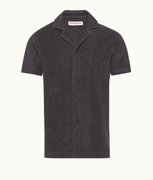 Howell Relaxed Fit Cotton Towelling Shirt | Piranha Grey