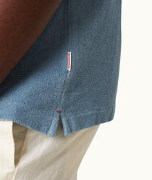 Howell Towelling Relaxed Fit Capri Collar Cotton Towelling Shirt | Wish Blue