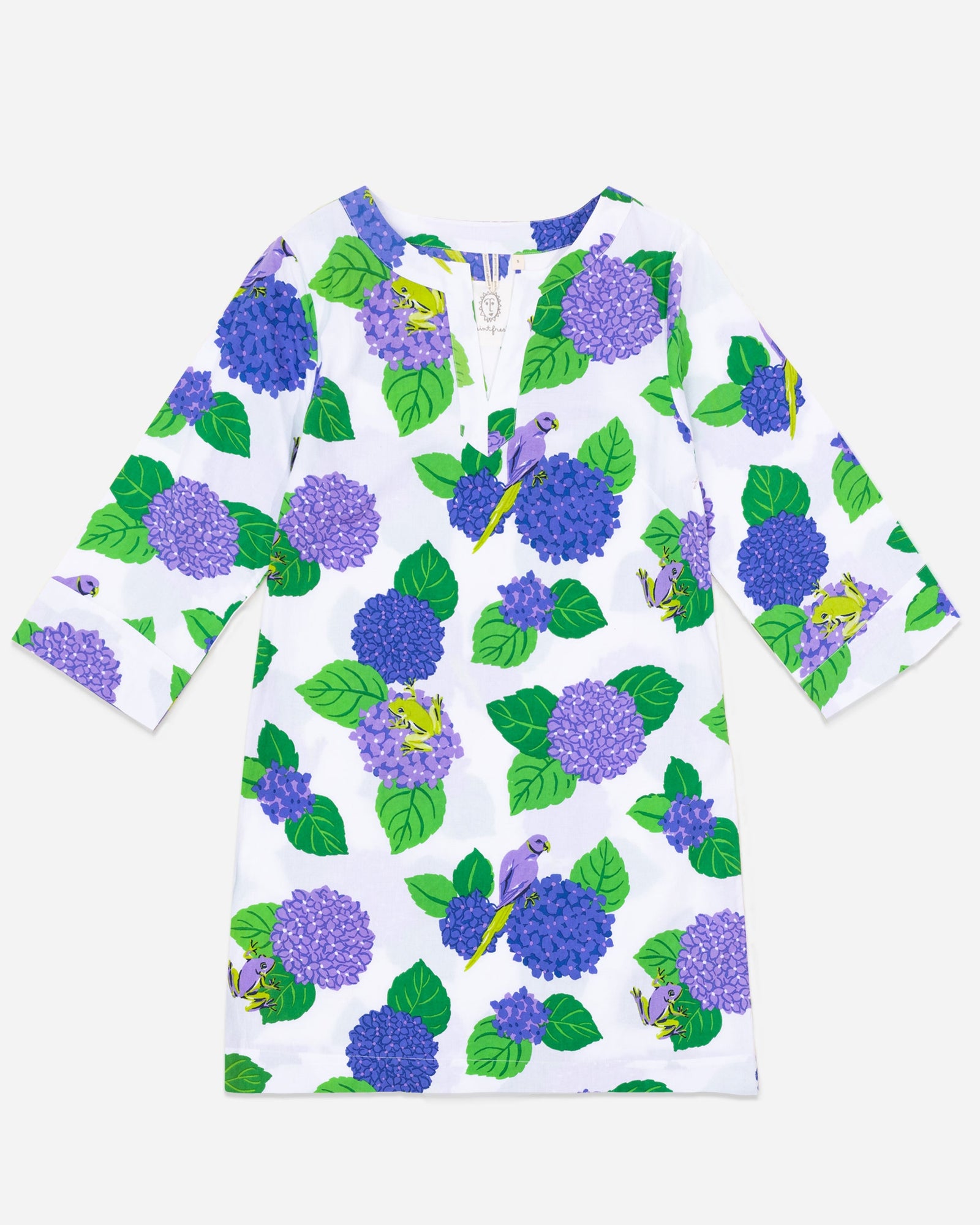 Hydrangea Hideaway - Slim-Fit Tunic - Cloud - Printfresh