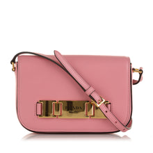Prada | Pre-Owned Glace Calf Studded Etiquette Crossbody | Pink/Blush