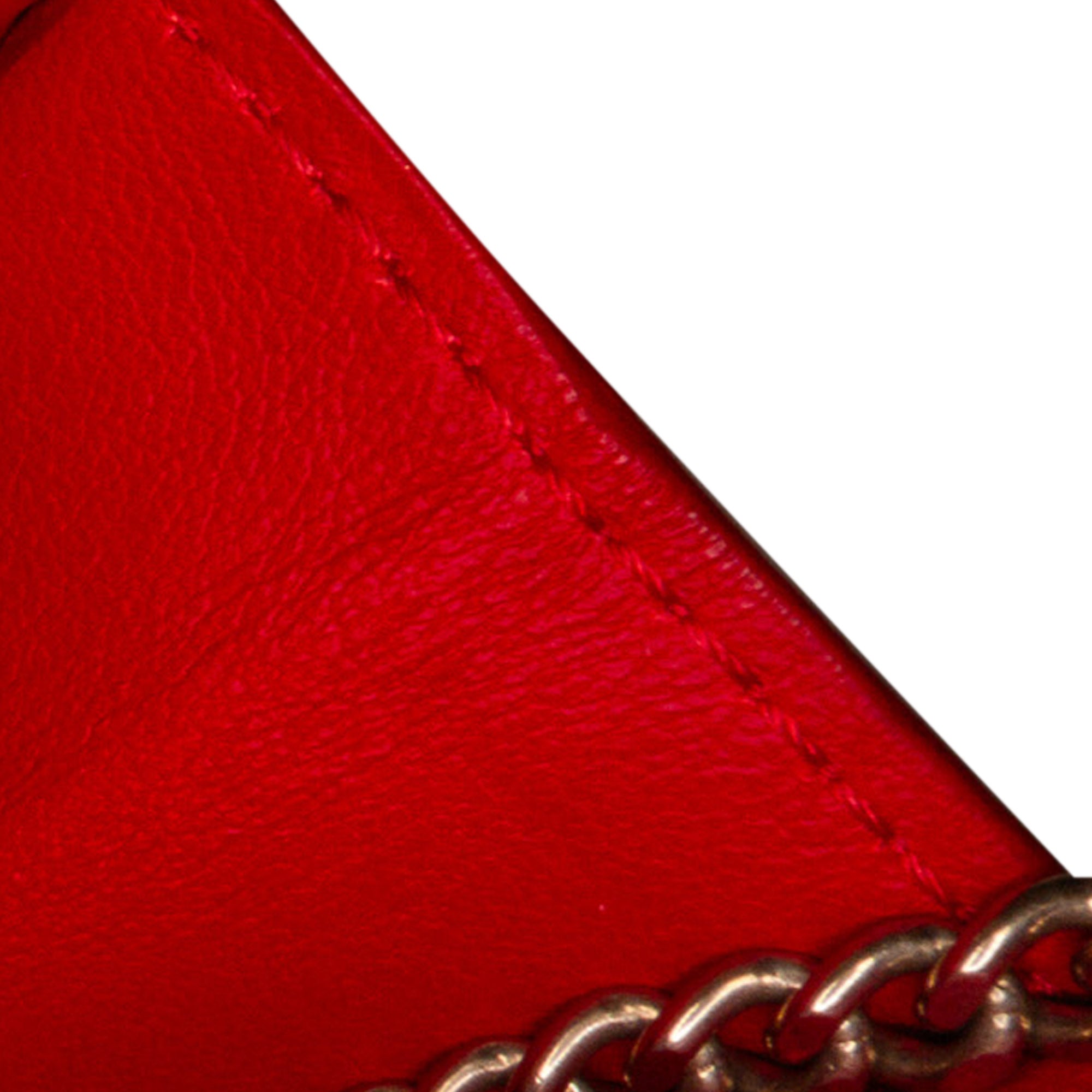 Celine | Pre-Owned Frame Leather Wallet on Chain | Red