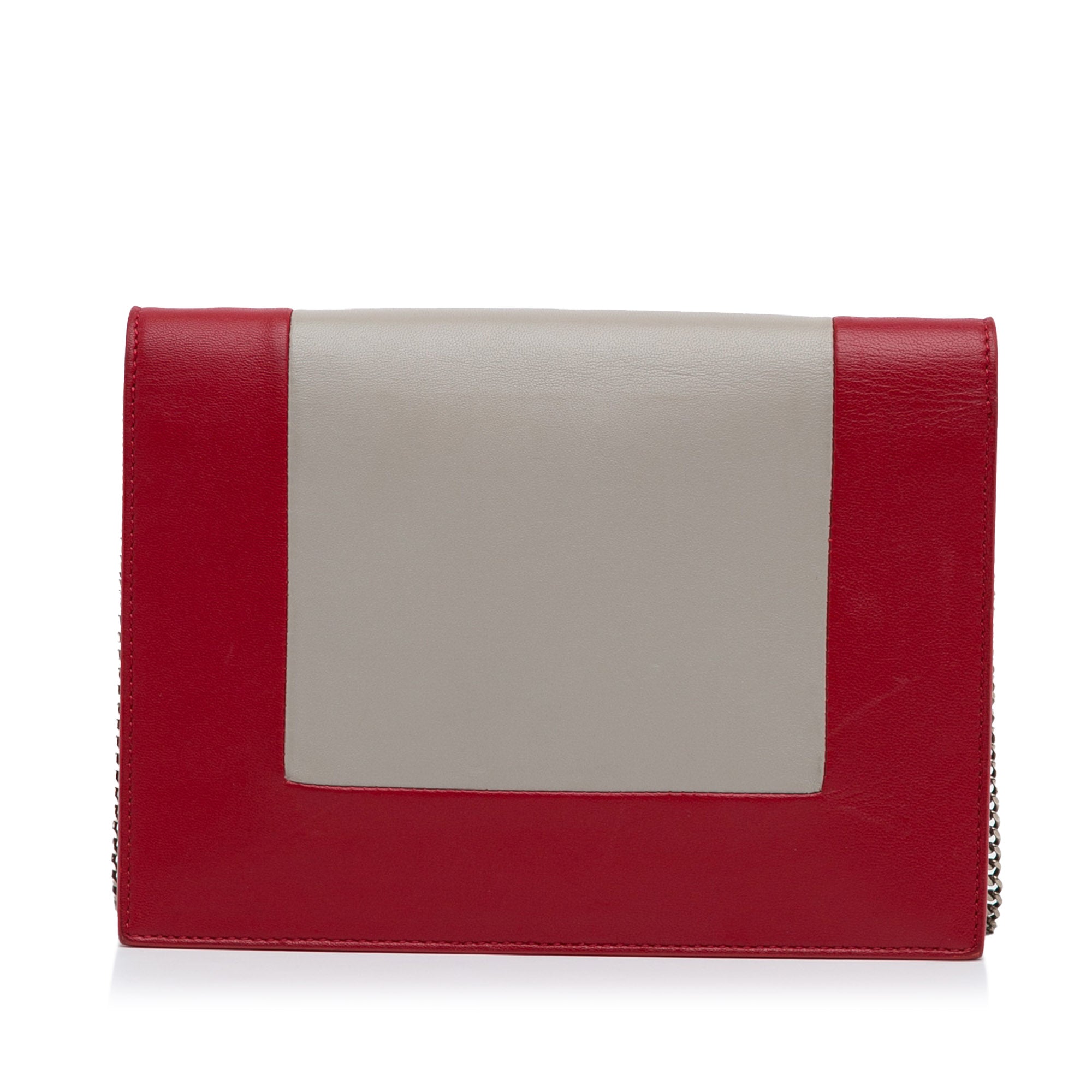 Celine | Pre-Owned Frame Leather Wallet on Chain | Red