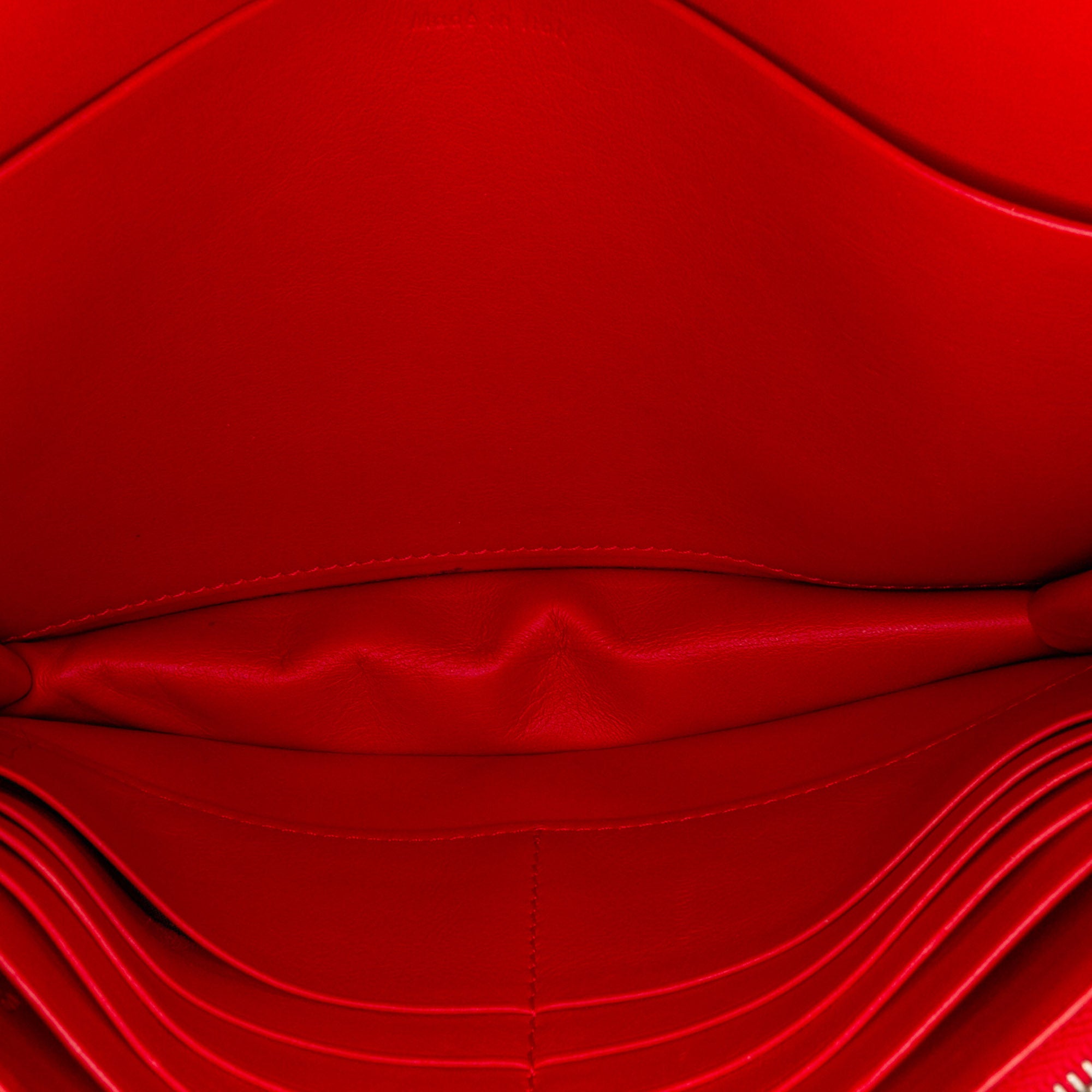 Celine | Pre-Owned Frame Leather Wallet on Chain | Red